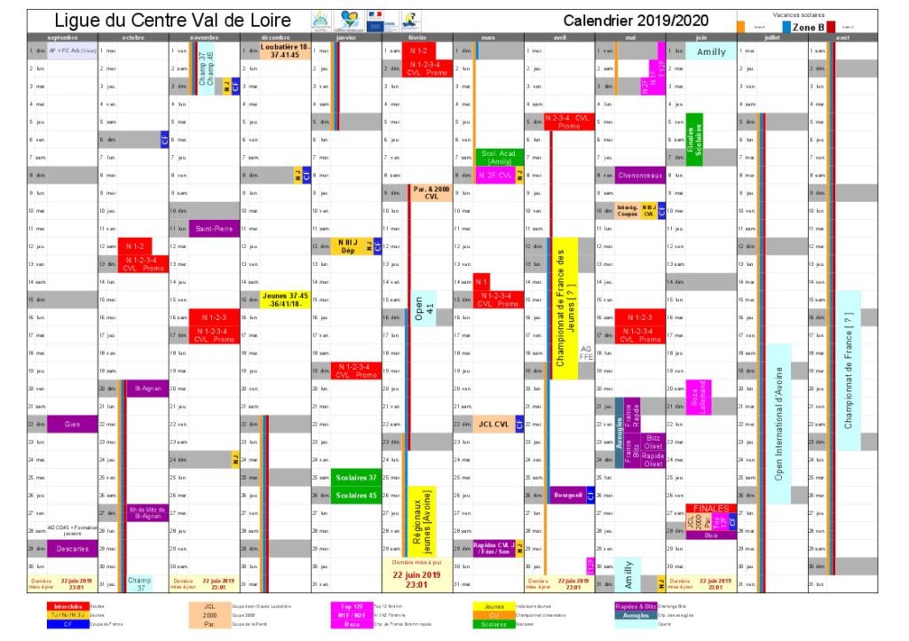 Calendrier 2019-2020